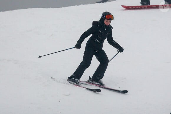 Madonna en train de faire du ski sur les pistes de Gstaad le 3 janvier 2015