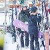 Madonna fait du ski avec ses enfants Lourdes Leon, Rocco Ritchie, David Banda, et Mercy James à Gstaad en Suisse, le 28 décembre 2014