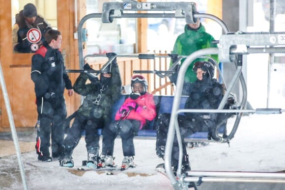 Exclusif - Madonna fait du ski avec ses enfants Lourdes Leon, Rocco Ritchie et Mercy James à Gstaad, le 30 décembre 2014.  