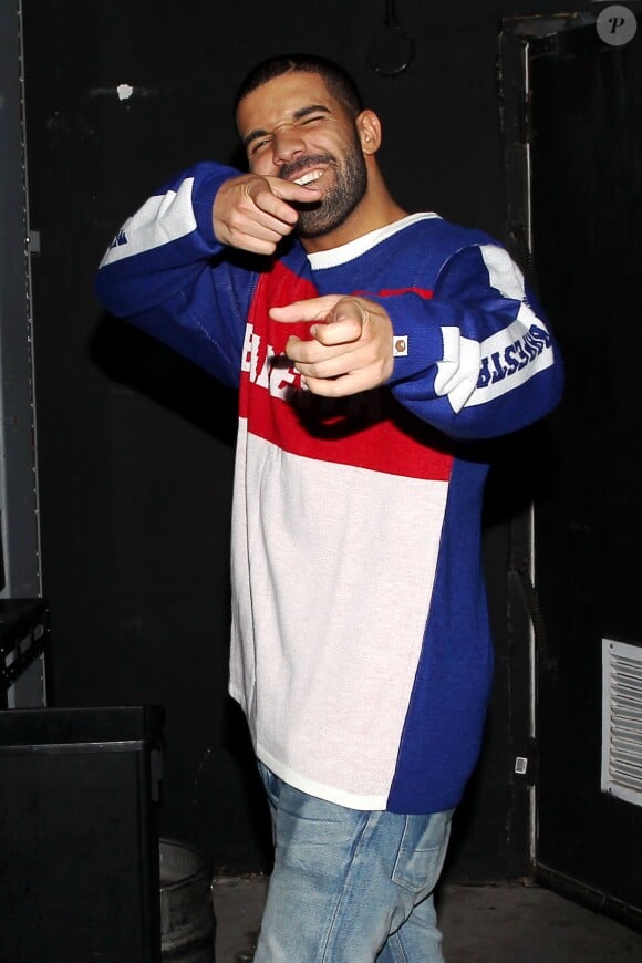 Drake quitte The Nice Guy à West Hollywood. Le 4 janvier 2015.
