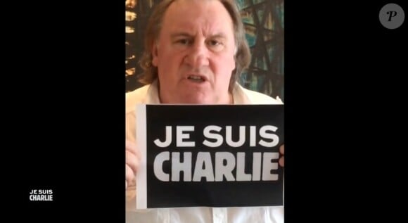 Gérard Depardieu - La culture française, du cinéma à la télévision en passant par la musique et le théâtre, rend hommage à Charlie Hebdo et se mobilise. Le 8 Janvier 2015. (capture d'écran)