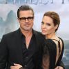 Brad Pitt et Angelina Jolie lors de la première de Maleficent à Londres le 8 mai 2014. Le mariage du couple a eu lieu en France le 23 août 2014.