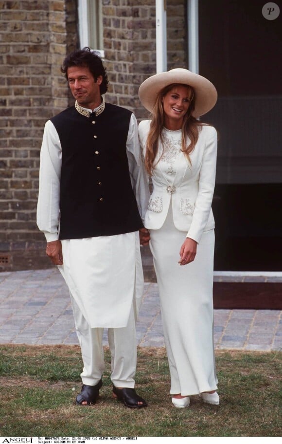 Jemima et Imran Khan lors de leur mariage en 1995 