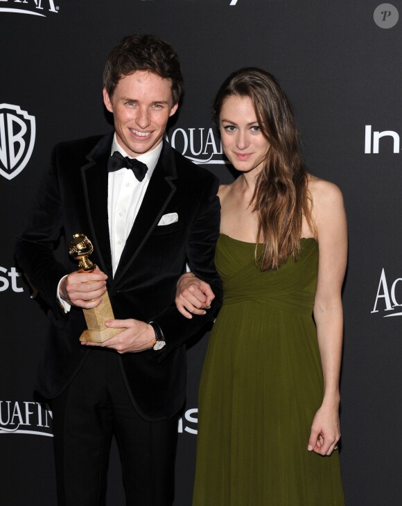 Eddie Redmayne et Hannah Bagshawe assistent à l'after-party des Golden Globe Awards organisée par Warner Bros et InStyle au Beverly Hilton Hotel. Beverly Hills, le 11 janvier 2015.