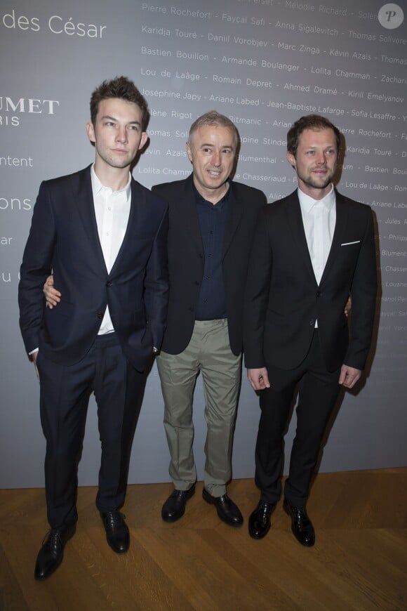 Kirill Emelyanov, Robin Campillo et Danil Vorobyev - Photocall de la soirée des "Révélations César 2015" au salon Chaumet à Paris le 12 janvier 2015.