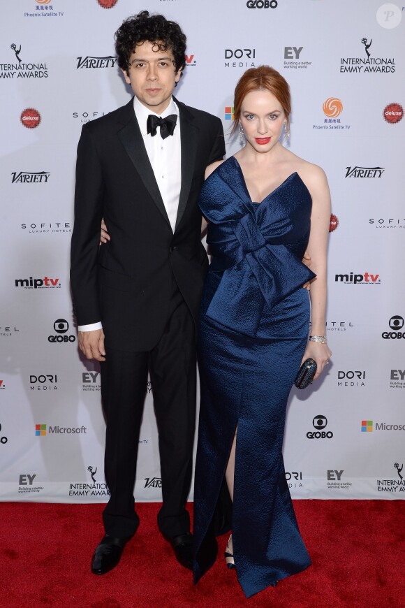 Geoffrey Arend et son épouse Christina Hendricks à New York, le 24 novembre 2014.