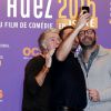 Franck Dubosc, Kad Merad, Julien Boisselier pour le film "Bis"  - Soirée d'ouverture du 18e festival international du film de comédie de l'Alpe d'Huez, le 14 janvier 2015.