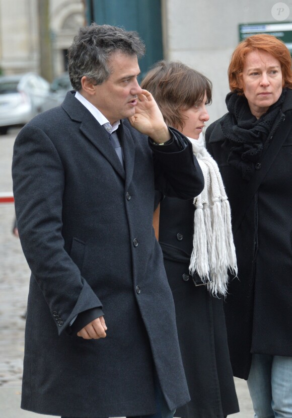 Patrick Pelloux - Obsèques du dessinateur Honoré (Philippe Honoré) et du correcteur de Charlie Hebdo Mustapha Ourrad au cimetière du Père-Lachaise à Paris, le 16 janvier 2015.