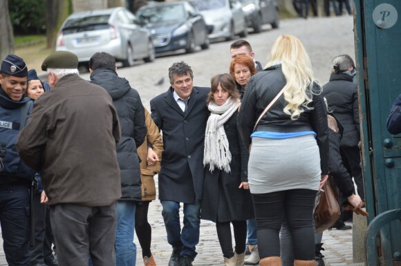 Patrick Pelloux - Obsèques du dessinateur Honoré (Philippe Honoré) et du correcteur de Charlie Hebdo Mustapha Ourrad au cimetière du Père-Lachaise à Paris, le 16 janvier 2015.