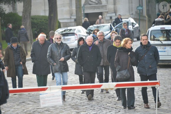 Obsèques du dessinateur Honoré (Philippe Honoré) et du correcteur de Charlie Hebdo Mustapha Ourrad au cimetière du Père-Lachaise à Paris, le 16 janvier 2015.