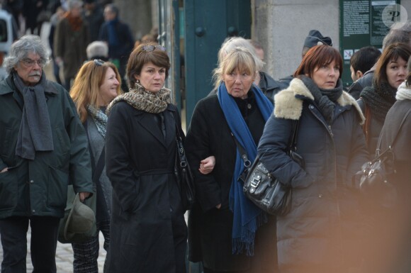 Obsèques du dessinateur Honoré (Philippe Honoré) et du correcteur de Charlie Hebdo Mustapha Ourrad au cimetière du Père-Lachaise à Paris, le 16 janvier 2015.