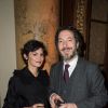 Audrey Tautou et Guillaume Gallienne - Remise de la Médaille d'Or de l'Académie des Arts et Techniques du Cinéma à Luc Besson par Alain Terzian, à la Monnaie de Paris, le 19 janvier 2015.