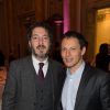 Guillaume Gallienne et Marc-Olivier Fogiel - Remise de la Médaille d'Or de l'Académie des Arts et Techniques du Cinéma à Luc Besson par Alain Terzian, à la Monnaie de Paris, le 19 janvier 2015.