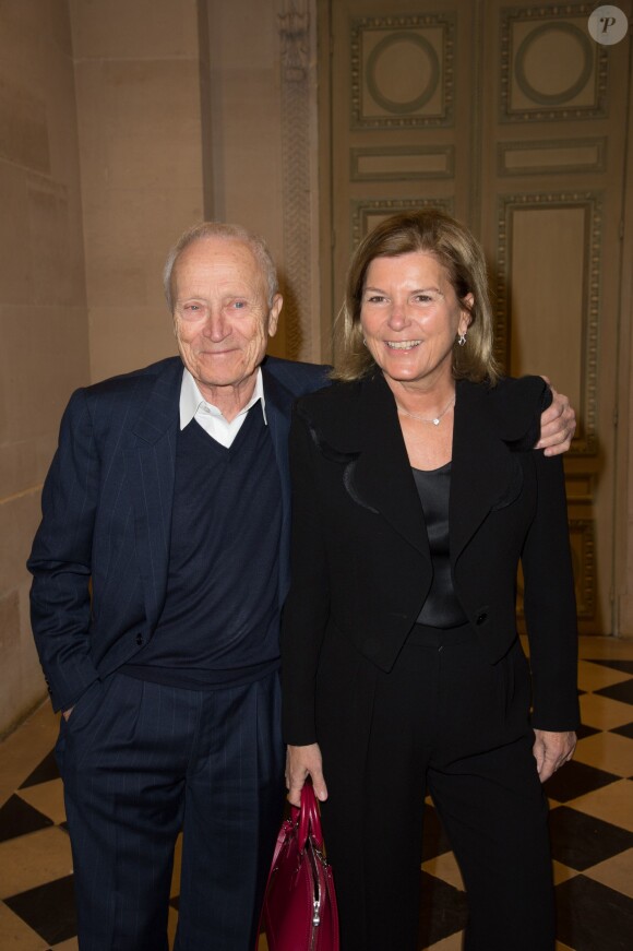 Jérôme Seydoux et sa femme Sophie - Remise de la Médaille d'Or de l'Académie des Arts et Techniques du Cinéma à Luc Besson par Alain Terzian, à la Monnaie de Paris, le 19 janvier 2015.