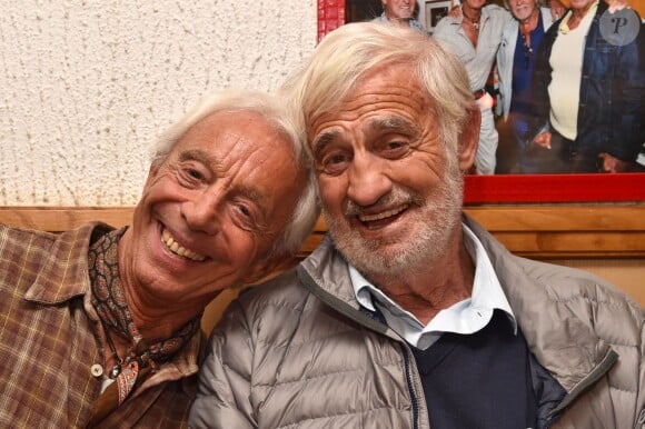 Exclusif - Pierre Rosso et Jean-Paul Belmondo déjeunent au Lou Balico à Nice, le 21 janvier 2015.