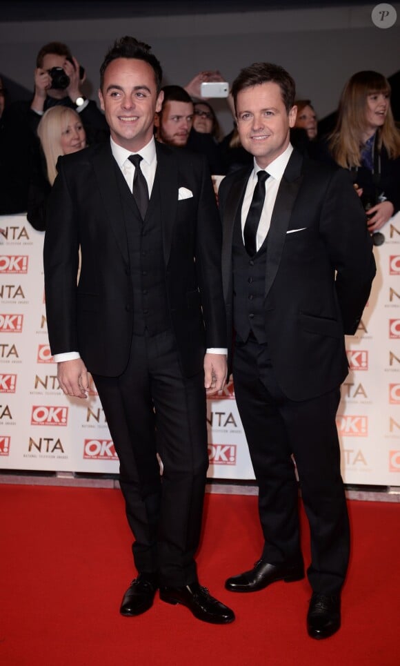 Anthony McPartlin and Declan Donnelly lors des National Television Awards à l'O2 Arena de Londres le 21 janvier 2015.