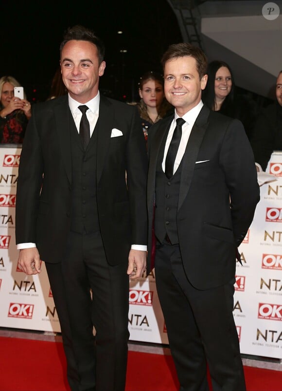 Anthony McPartlin et Declan Donnelly lors des National Television Awards à l'O2 Arena de Londres le 21 janvier 2015.