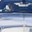 Johnny Hallyday et sa femme Laeticia à bord de leur Rolls-Royce. Le couple est allé avec des amis, à Los Angeles le 22 janvier 2015.