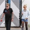 Johnny Hallyday et sa femme Laeticia vont déjeuner au restaurant avec des amis à Los Angeles, le 22 janvier 2015.