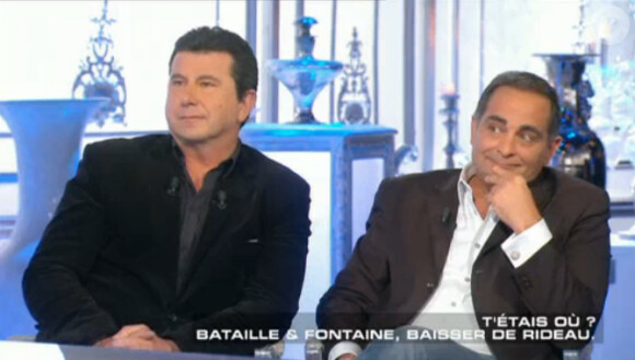 Pascal Bataille et Laurent Fontaine, invités sur le plateau de Salut les Terriens sur Canal+, le samedi 24 janvier 2015.