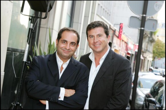 Laurent Fontaine et Pascal Bataille lors de la conférence de rentrée de la chaîne LCI, le 18 septembre 2006 à Paris.