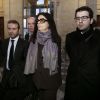 Françoise Bettencourt-Meyers, Nicolas Meyers et leur avocat Nicolas Huc-Morel - Deuxième jour du procès Bettencourt au tribunal de Bordeaux, le 26 janvier 2015.