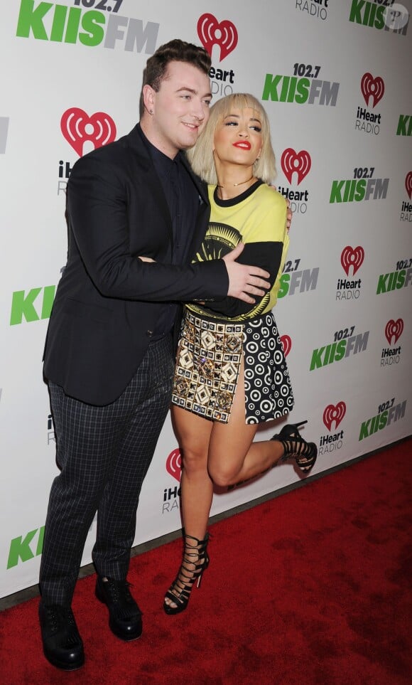 Sam Smith et Rita Ora lors du "KIIS FM's Jingle Ball 2014" à Los Angeles, le 5 décembre 2014. 