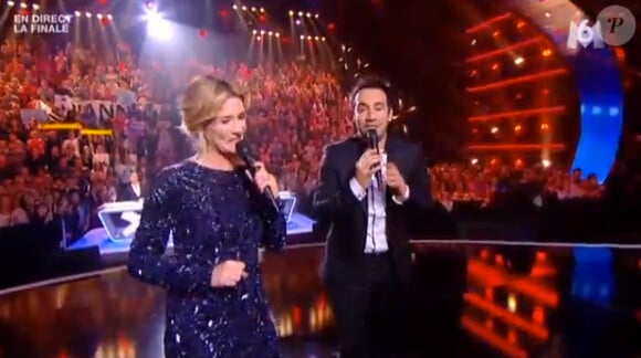 Louise Ekland et Alex Goude - Finale de La France a un incroyable talent 2015 sur M6. Mardi 27 janvier 2015.