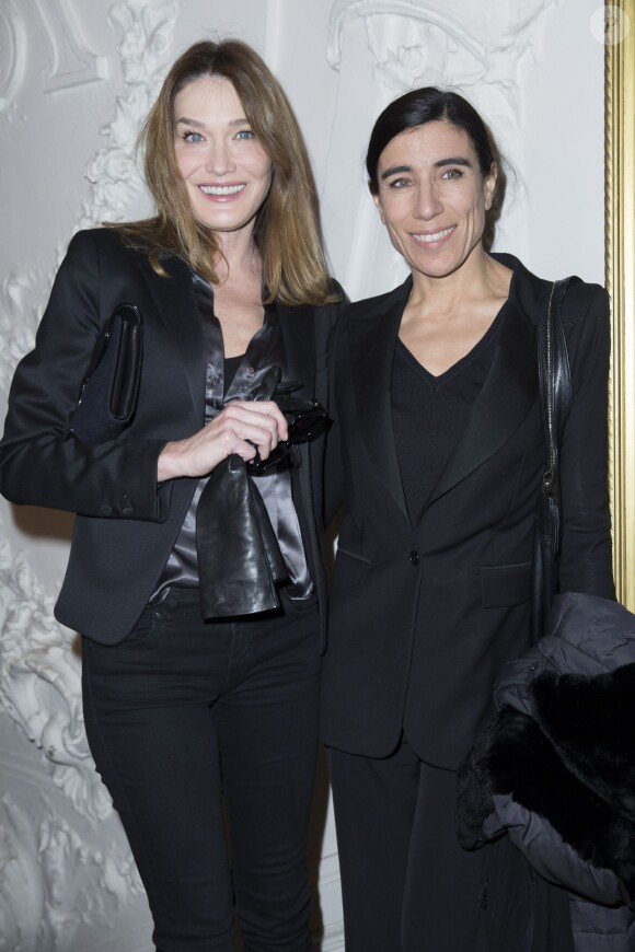 Carla Bruni-Sarkozy et Blanca Li - Personnalités au défilé de mode Jean Paul Gaultier, collection Haute Couture printemps-été 2015 à Paris le 28 janvier 2015.