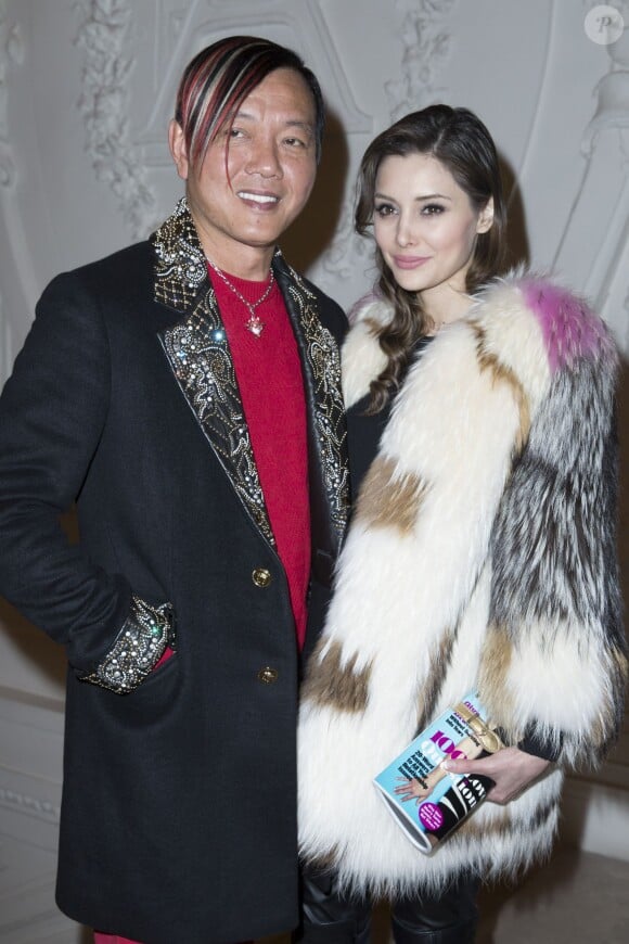 Stephen Hung et sa femme Deborah Valdez-Hung - Personnalités au défilé de mode Jean Paul Gaultier, collection haute couture printemps-été 2015 à Paris le 28 janvier 2015.