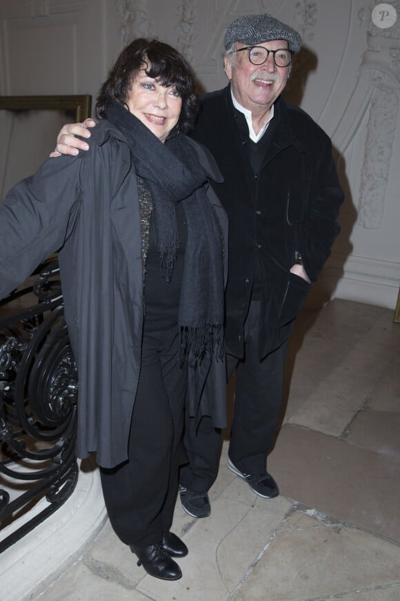 Jean Becker et sa femme - Personnalités au défilé de mode Jean Paul Gaultier, collection haute couture printemps-été 2015 à Paris le 28 janvier 2015.