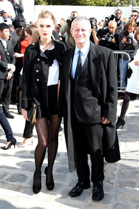 Francis Huster et Gaia Weiss au défilé de mode Dior pret-a-porter printemps-été 2013 Paris, le 28 septembre 2012