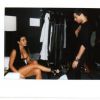 Kim Kardashian et Kanye West (et Olivier Rousteing) dans les coulisses de leur shooting de campagne printemps-été 2015 de Balmain. Photo publiée le 26 janvier 2015.