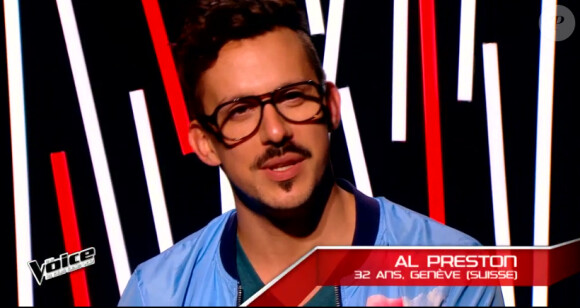 Al Preston dans The Voice 4, sur TF1, le samedi 31 janvier 2015