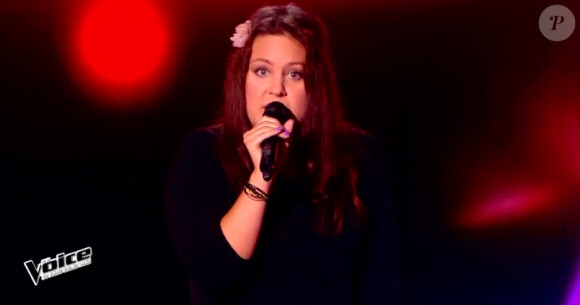 Eugénie O'mey dans The Voice 4, sur TF1, le samedi 31 janvier 2015