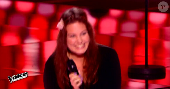 Eugénie O'mey dans The Voice 4, sur TF1, le samedi 31 janvier 2015