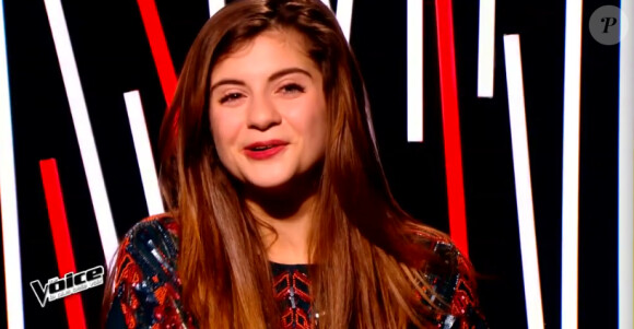 Estelle Mazzillo dans The Voice 4, sur TF1, le samedi 31 janvier 2015