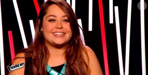 Sharon Laloum dans The Voice 4, sur TF1, le samedi 31 janvier 2015
