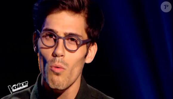 Quentin Bruno dans The Voice 4, sur TF1, le samedi 31 janvier 2015