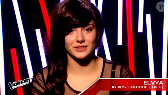 Elvya dans The Voice 4, sur TF1, le samedi 31 janvier 2015