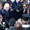 Costas le frère de Demis Roussos, Emilie et Cyril (enfants de Demis Roussos) - Obsèques du chanteur Demis Roussos au premier cimetière d'Athènes en Grèce le 30 janvier 2015.