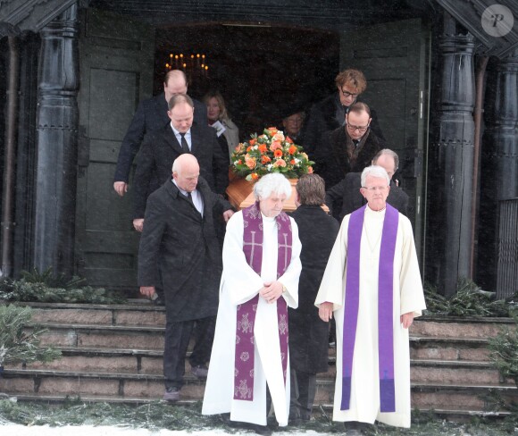 Obsèques de Johan Martin Ferner, époux de la princesse Astrid de Norvège, le 2 février 2015 en la chapelle d'Holmenkollen, en périphérie d'Oslo.
