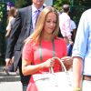 Kim Sears, la fiancée d'Andy Murray arrive au tournoi de tennis de Wimbledon à Londres, le 2 juillet 2014