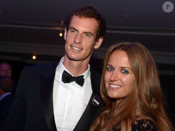 Andy Murray et sa fiancée Kim Sears lors du Bal des Champions à l'Intercontinental Hotel de Londres, le 7 juillet 2013