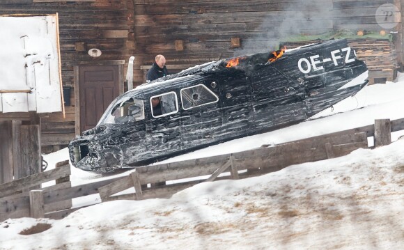 Daniel Craig sur le tournage du nouveau James Bond "Spectre" à Obertilliach en autriche le 15 janvier 2015
