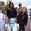 Bernadette Chirac et Christian Karembeu ont fait une halte à Nice dans le cadre de la tournée des Pièces jaunes, le 7 février 2015