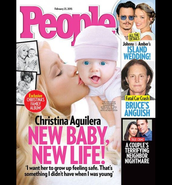 Christina Aguilera présente sa fille en couverture de People, février 2015