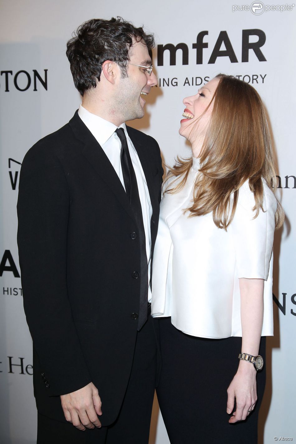 Marc Mezvinsky et Chelsea Clinton assistent au gala pré-Fashion Week de l&#039;amfAR 2015 au Cipriani Wall Street. New York, le 11 février 2015.