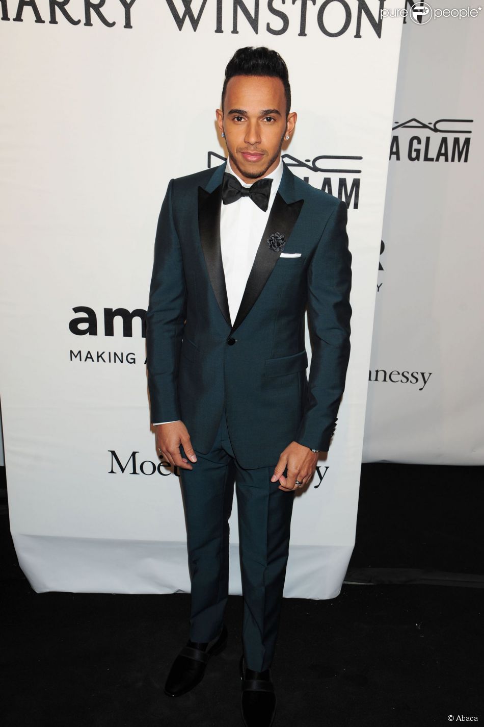 Lewis Hamilton assiste au gala pré-Fashion Week de l&#039;amfAR 2015 au Cipriani Wall Street. New York, le 11 février 2015.