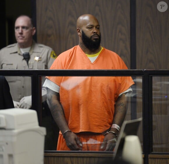 Suge Knight, accusé de meurtre, tentative de meurtre et délit de fuite, plaide non coupable au tribunal de Compton. Le 3 février 2015.
